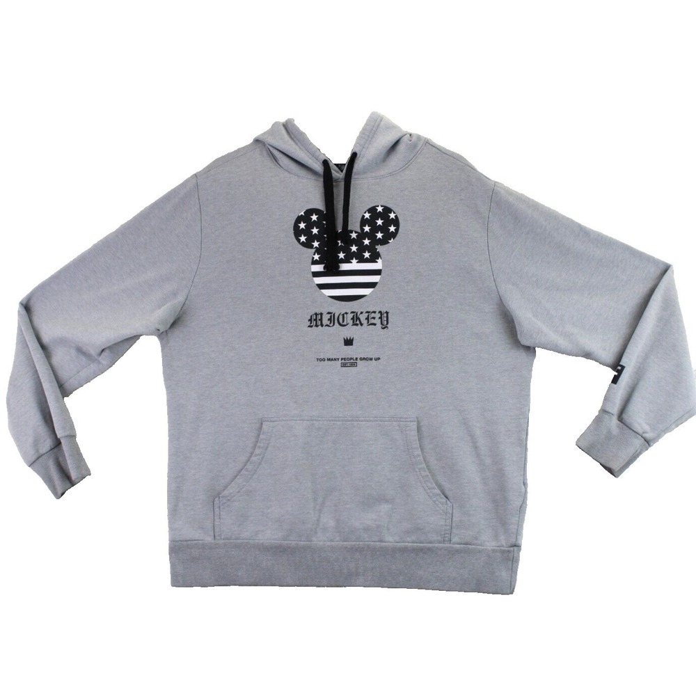 Disney Mickey Mouse Flag Graphic Hoodie Gray L NEFF Collaboration Casual Cozy